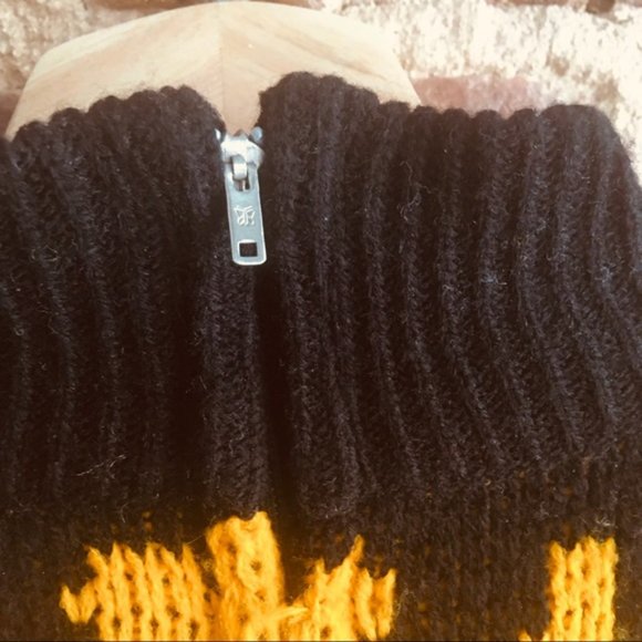 VTG Damask Knit Mockneck Sweater Size 36 - Picture 3 of 6